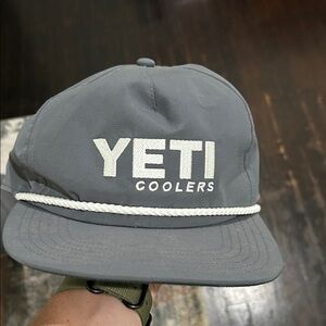 YETI Coolers Gray Hat with White Rope Accent